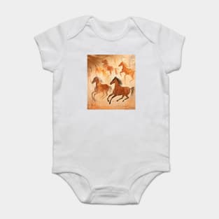 Cave Painting of Horses Baby Bodysuit